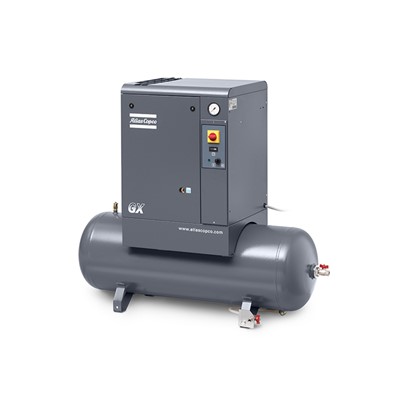 GX5FF-10-200 Rotary Screw Compressor With Integrated Fridge Dryer on a 200 litre Tank