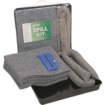 30 Ltr Spill Kit with Drip Tray - Tray Dim: (L)60x(W)60x(H)7cm -EVO is suitable for Oil solvents and coolants